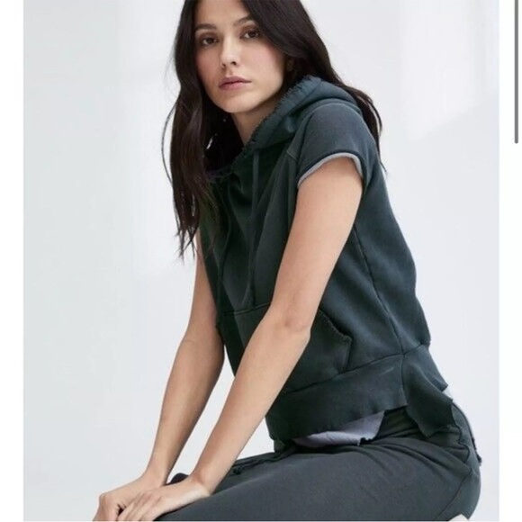 Frank and Eileen Womens Capelet Sleeveless Pullover Hoodie Gray Sz L NEW - Picture 3 of 12